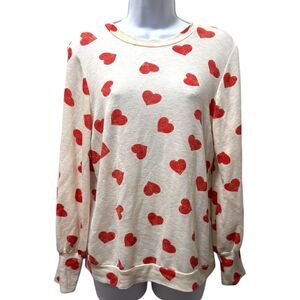 First Love By Lovelyn‎ Red Heart Valentine Lightweight Sweater Women’s Size S
